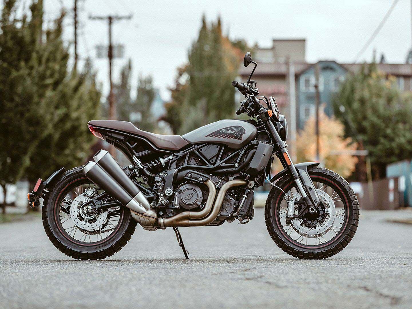 Different wheels, more suspension travel, and some unique styling cues differentiate Indian’s FTR Rally from the other FTRs.