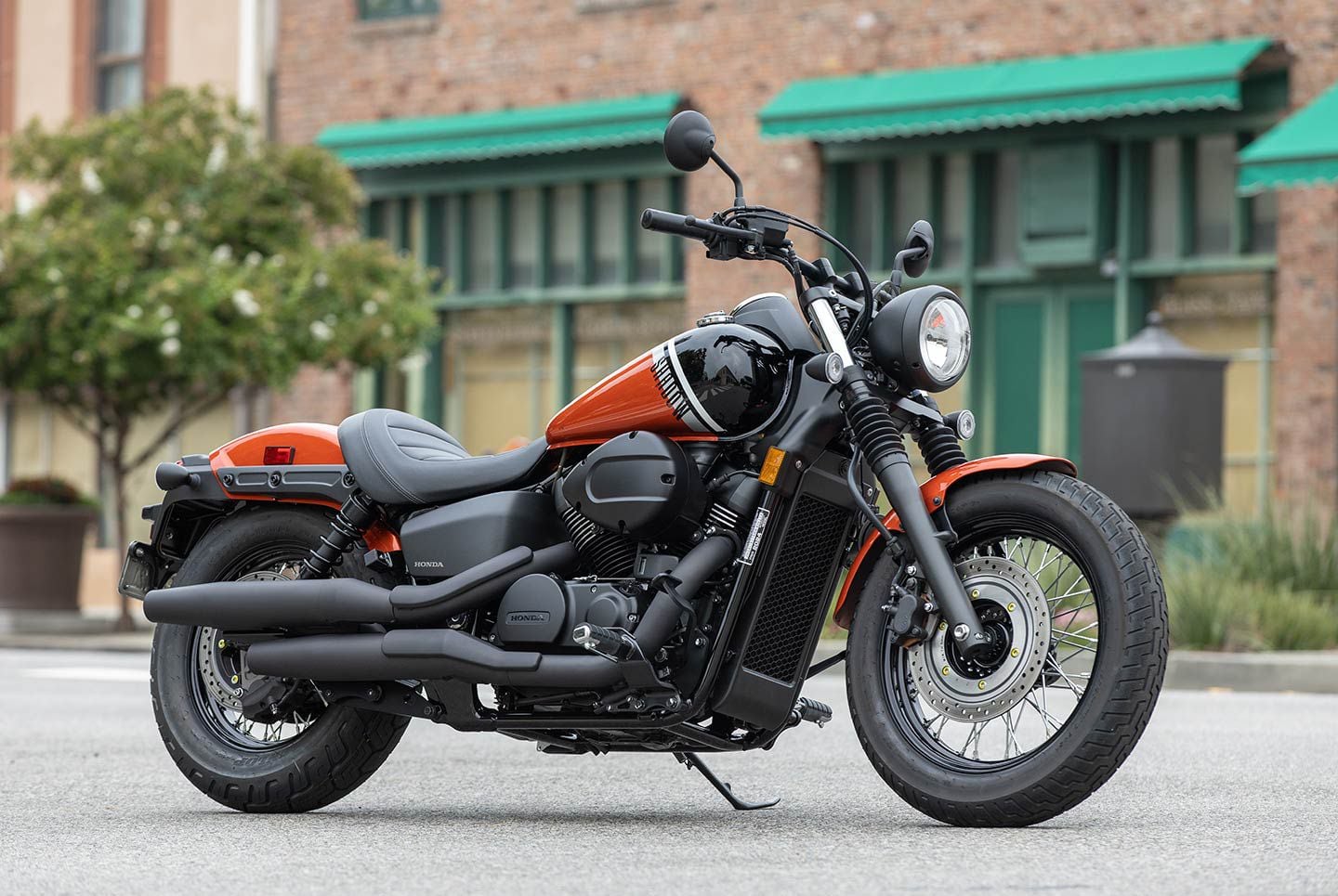 The 2024 Honda Shadow Phantom in Orange Metallic.