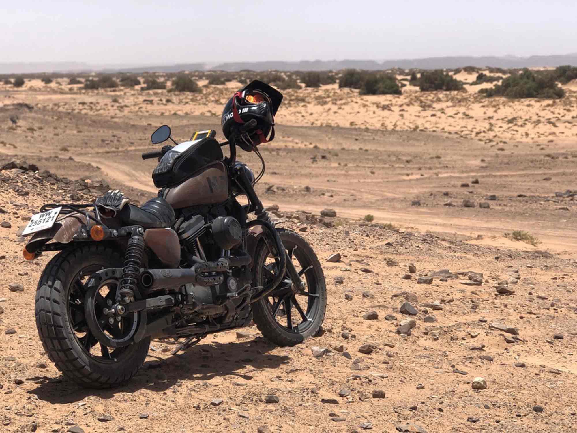 Crossing the Sahara Desert on a Harley Sportster 883