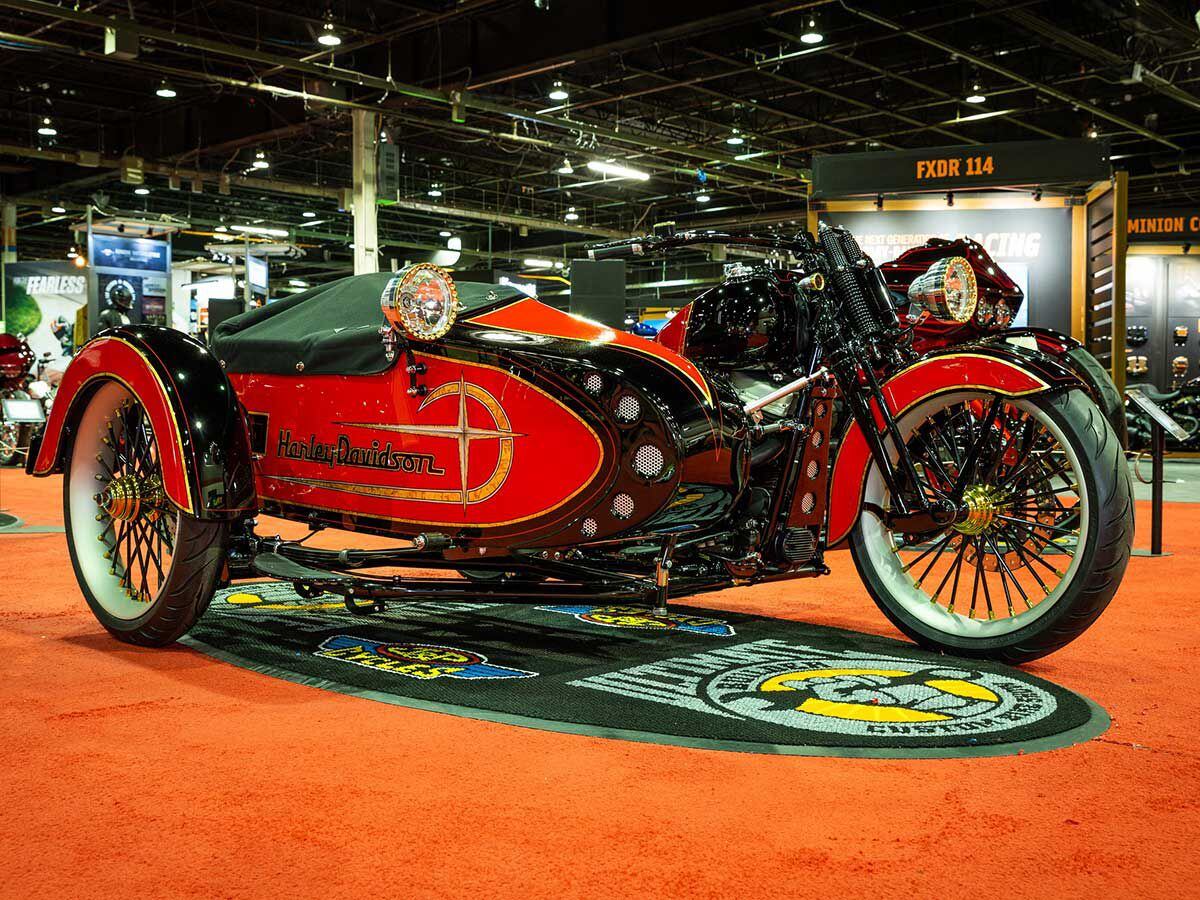 David Dupor and painter Paul Boeckman/Kallemyn gave us this lavish 2006 Harley-Davidson Springer Softail sidecar, complete with a DD Custom Cycle steel tank and steel fenders, DD Custom Cycle Ghost bars, K-Tech controls, Liberty sidecar, Ken’s Factory lighting, one-off spoke wheels and a stroker motor, and tons of other intricate details. This entry also won the Custom Harley class for just the Chicago round of the series.