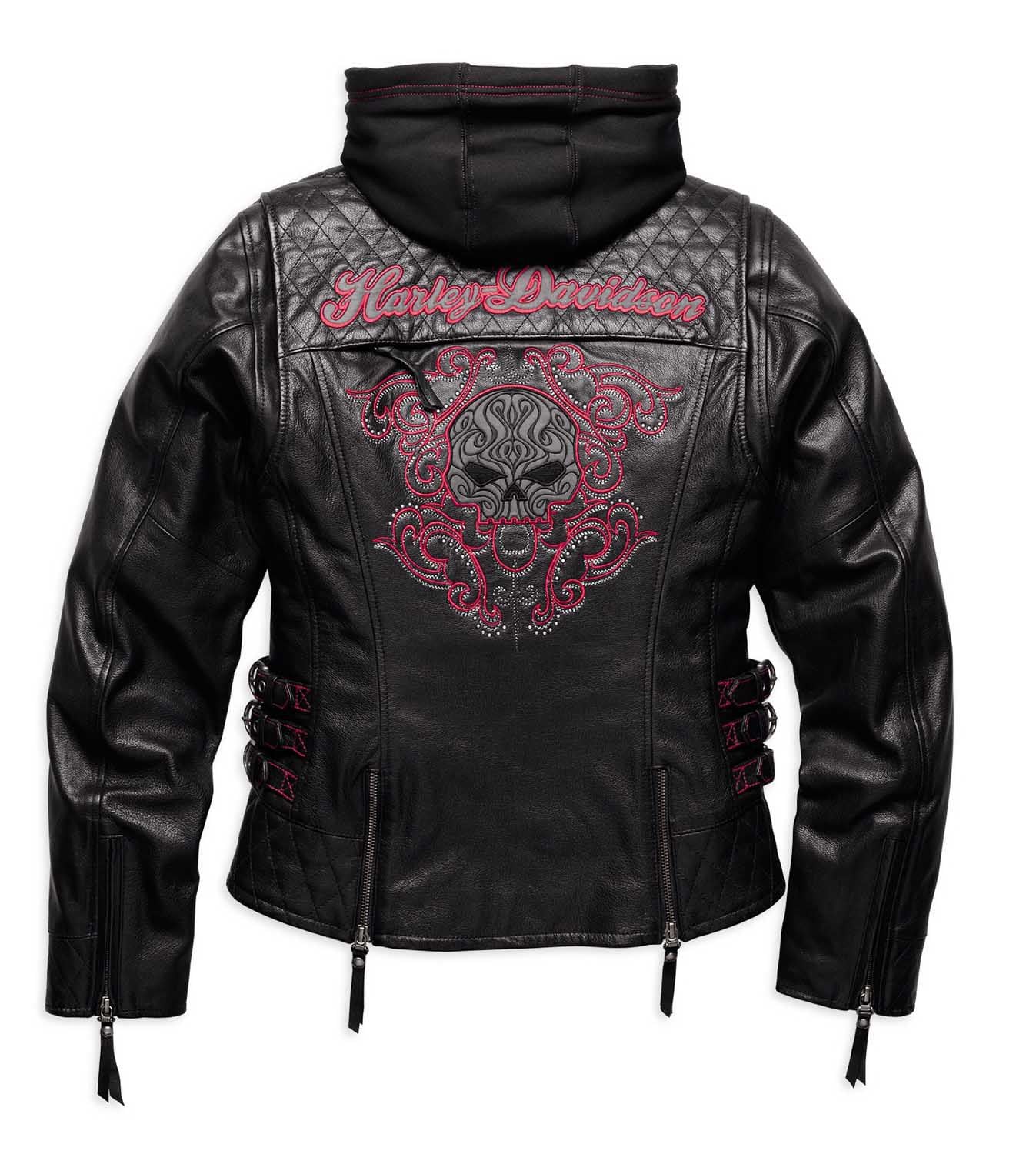 Harley skull leather jacket hot sale