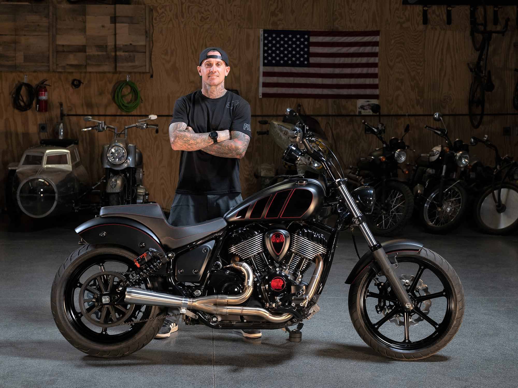 Carey Hart reworked a 2022 Indian Chief Dark Horse for Marvel Comics <i>Punisher</i> star Jon Bernthal.