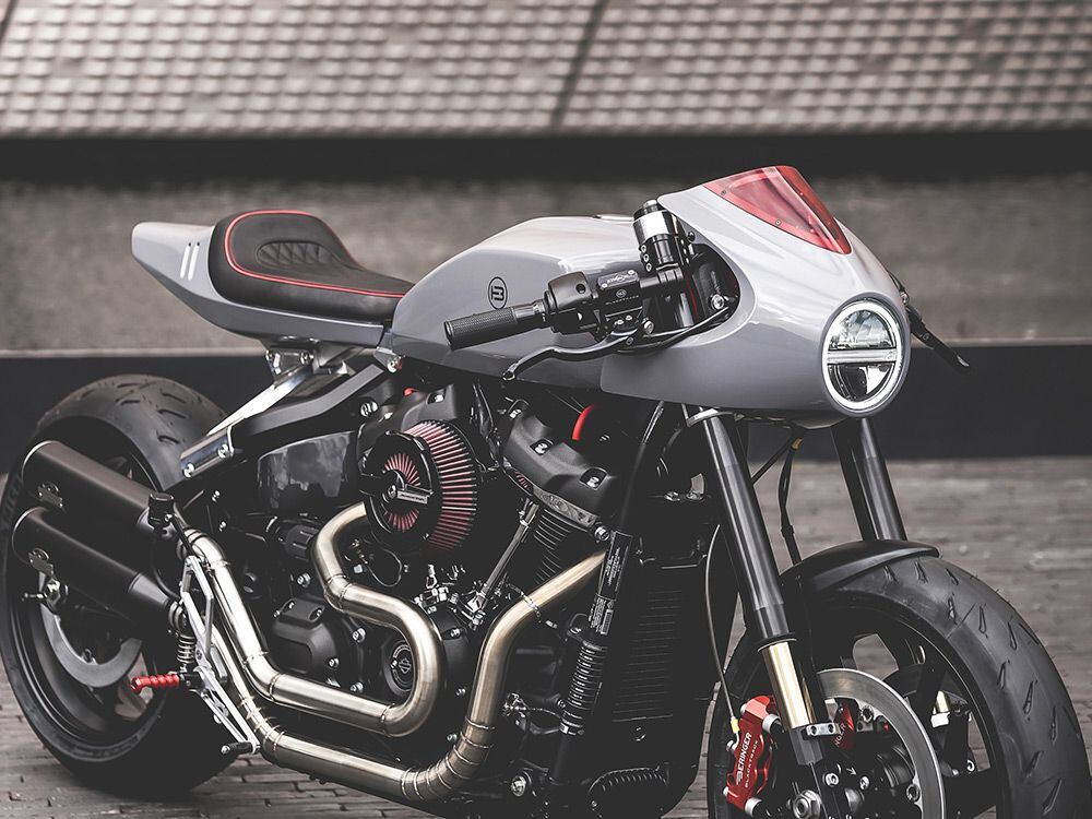 Although it’s inspired by Harley’s XLCR from the ’70s, the BT-03 rocks its own modern aesthetic. That front cowling and fuel tank are one-off composite pieces that elevate it to another level.