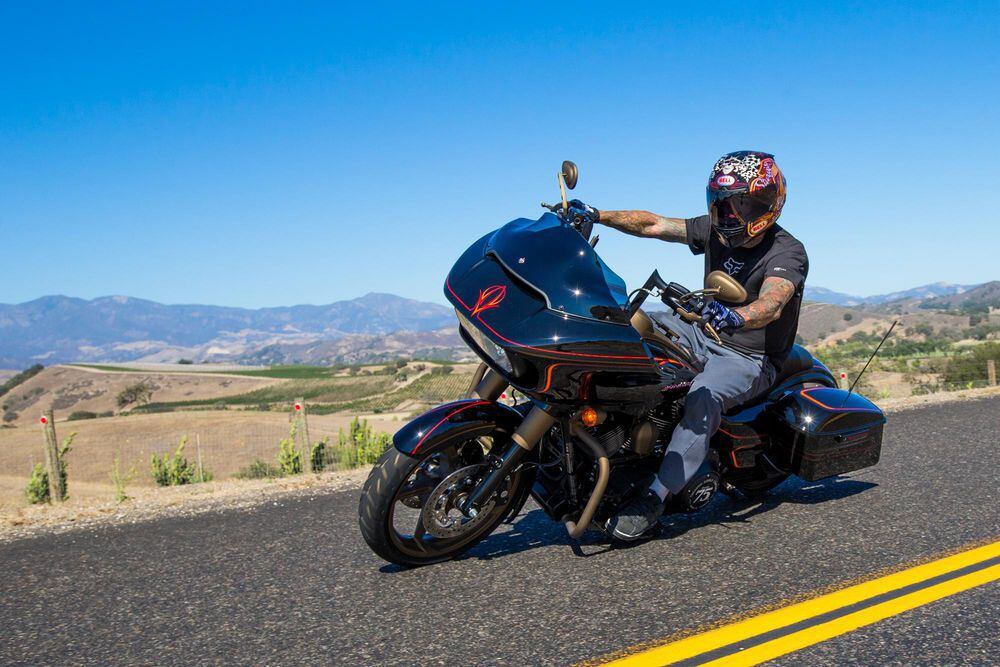 Another perk of attending Sturgis is riding with celebrities like Freestyle Motorcross Superstar Carey Hart.