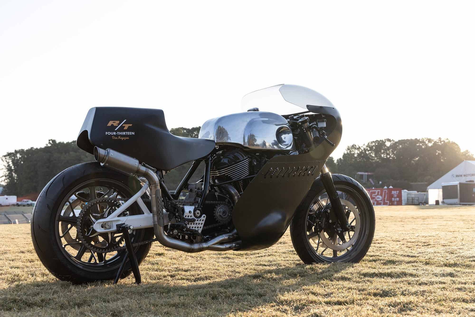 The Chief’s swingarm was reinforced and made to fit new monoshock rear suspension.