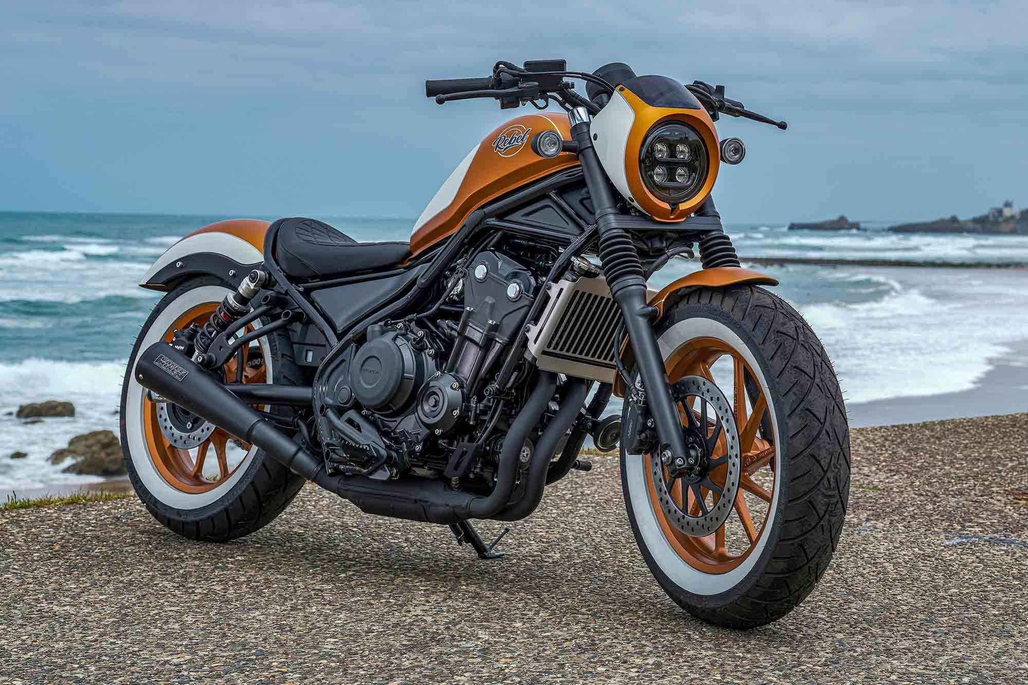 Honda Rebel Customs at 2022 Wheels and Waves Motorcycle Cruiser