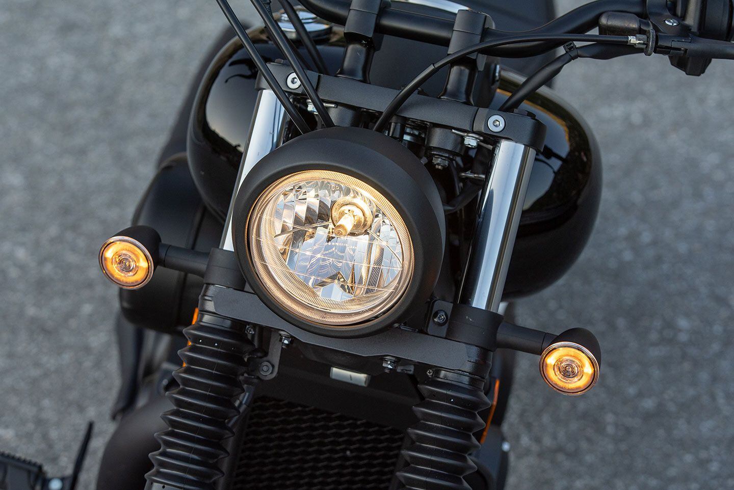 The blacked-out headlight bezel is bookended by new LED turn signals.