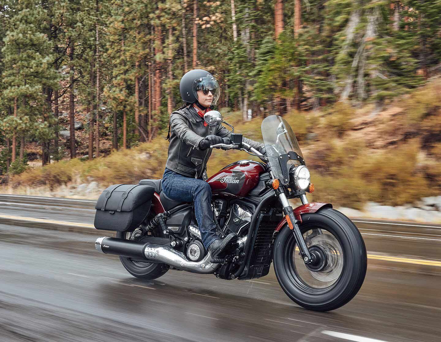 For light-duty touring riders looking for a traditional mount, the 2025 Super Scout brings a windshield, saddlebags, and a passenger seat.