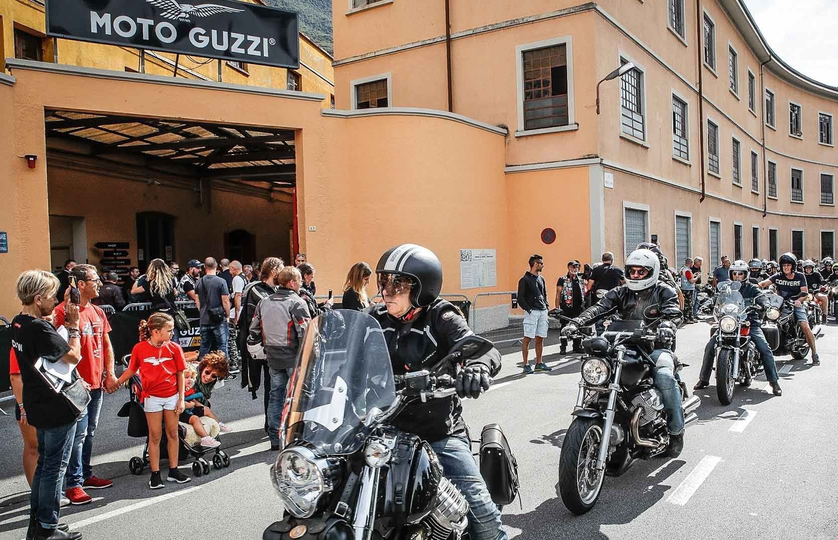 Thousands of Guzzi fans took to the streets of Mandello del Lario at this year's Moto Guzzi Earth Days to celebrate the previously postponed 100th anniversary.