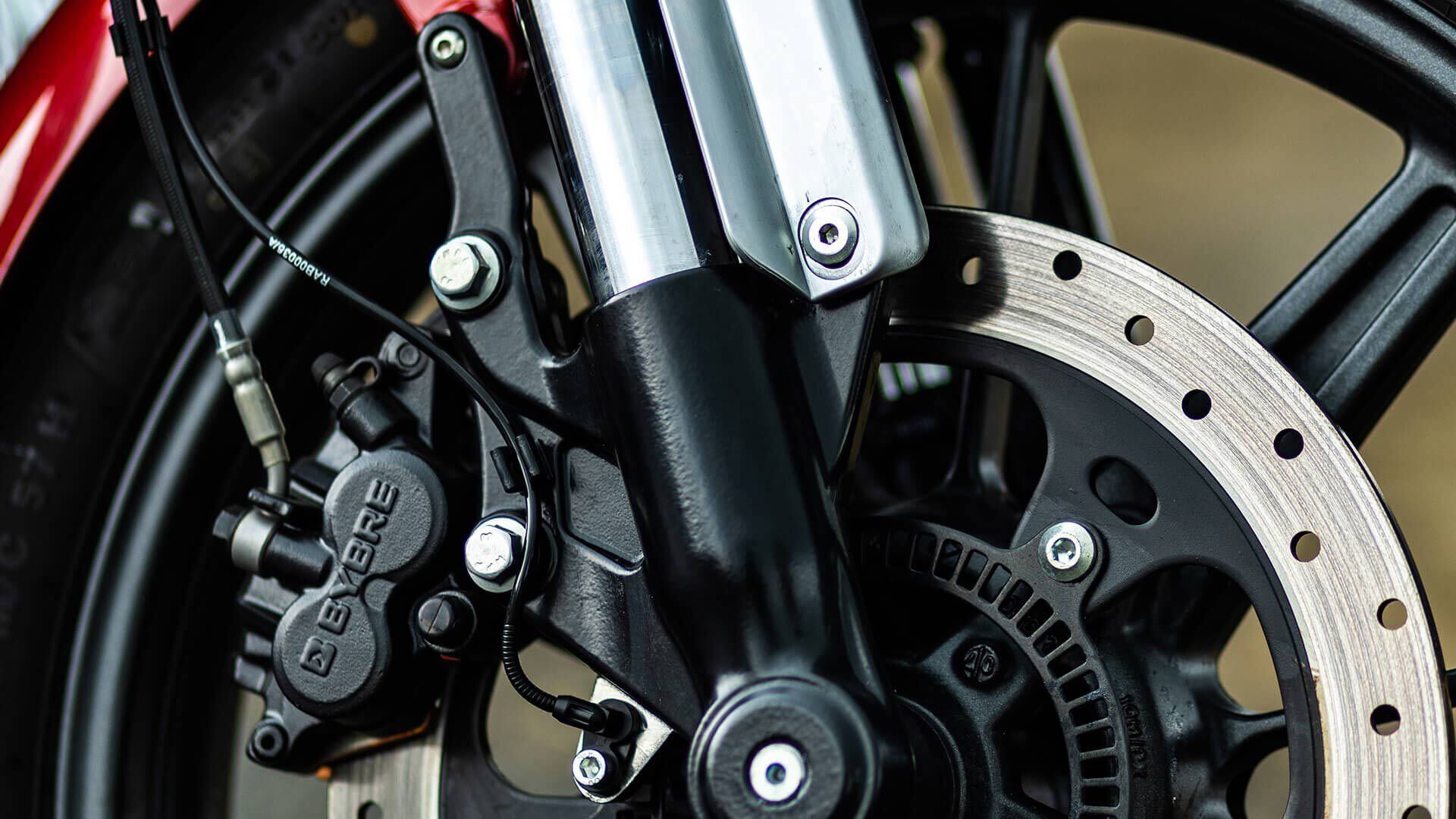 The bike features an all-new chassis and upside-down fork, a first for Royal Enfield.