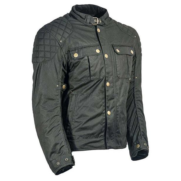 Wax canvas top motorcycle jacket