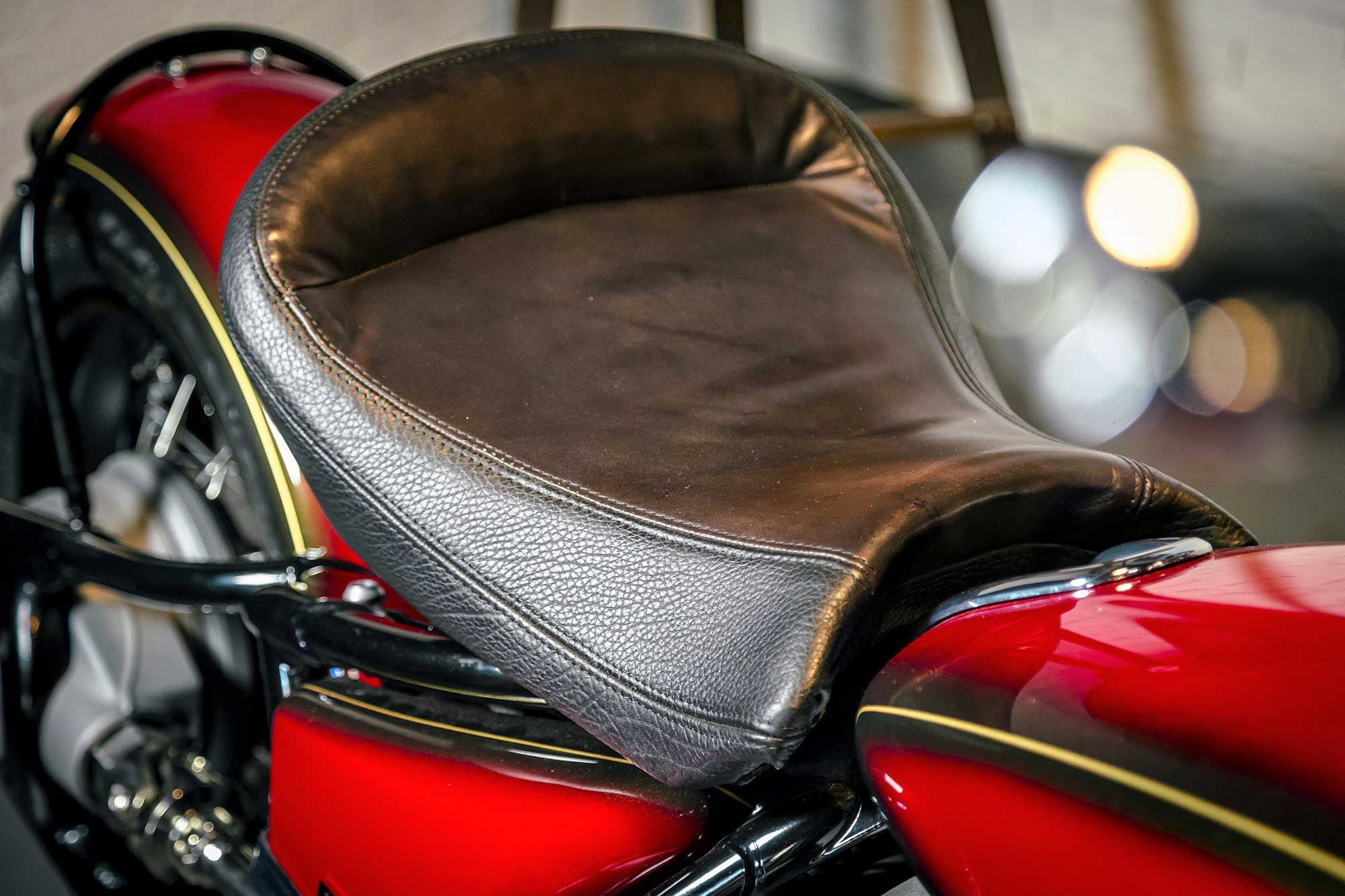 Parts from other BMWs contributed to the final build. The seat is off an old 1200 C.