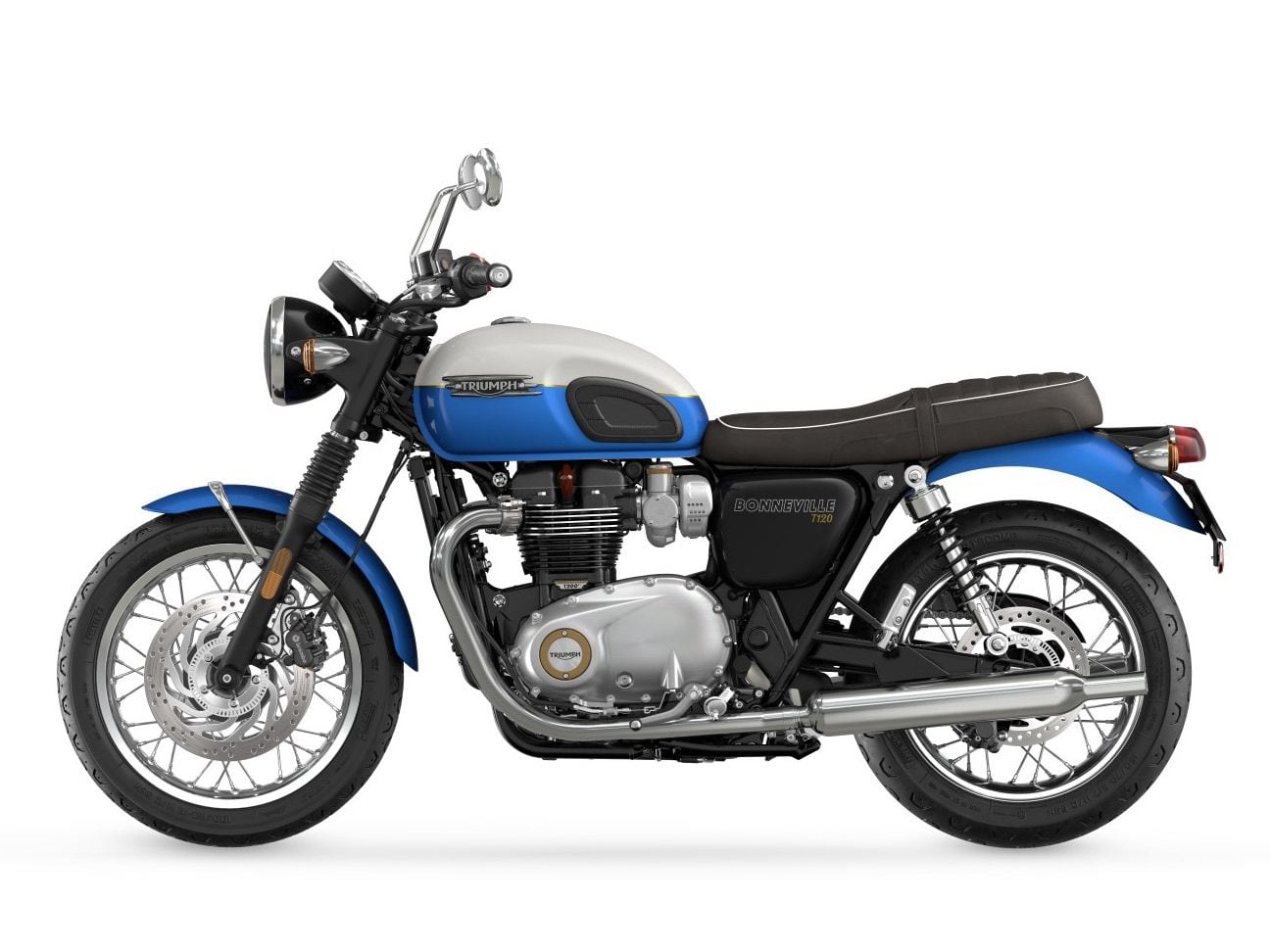 The T120 returns unchanged for 2023 save for the addition of this new Aegean Blue/Fusion White color option.