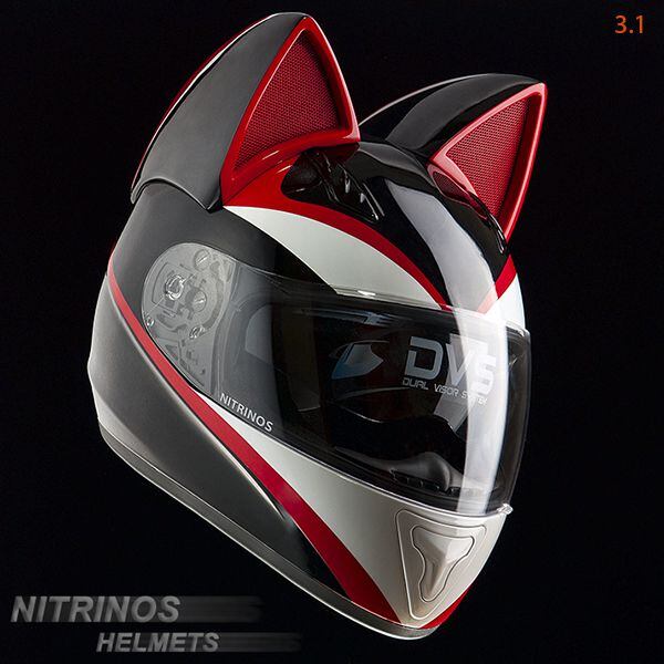 cat ears motorcycle helmet anime Women  Biker Forward Cat Ears Motorcycle Helmet |