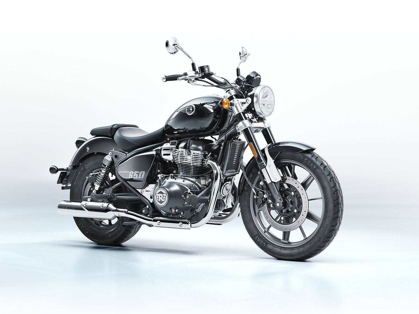 The Royal Enfield Super Meteor in Astral Black ($6,999).