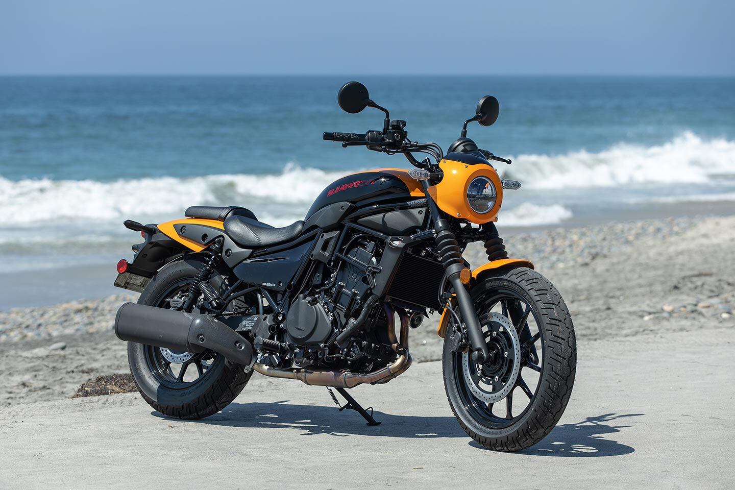 The Kawasaki Eliminator SE ABS in Candy Steel Furnace Orange/Ebony ($7,249).