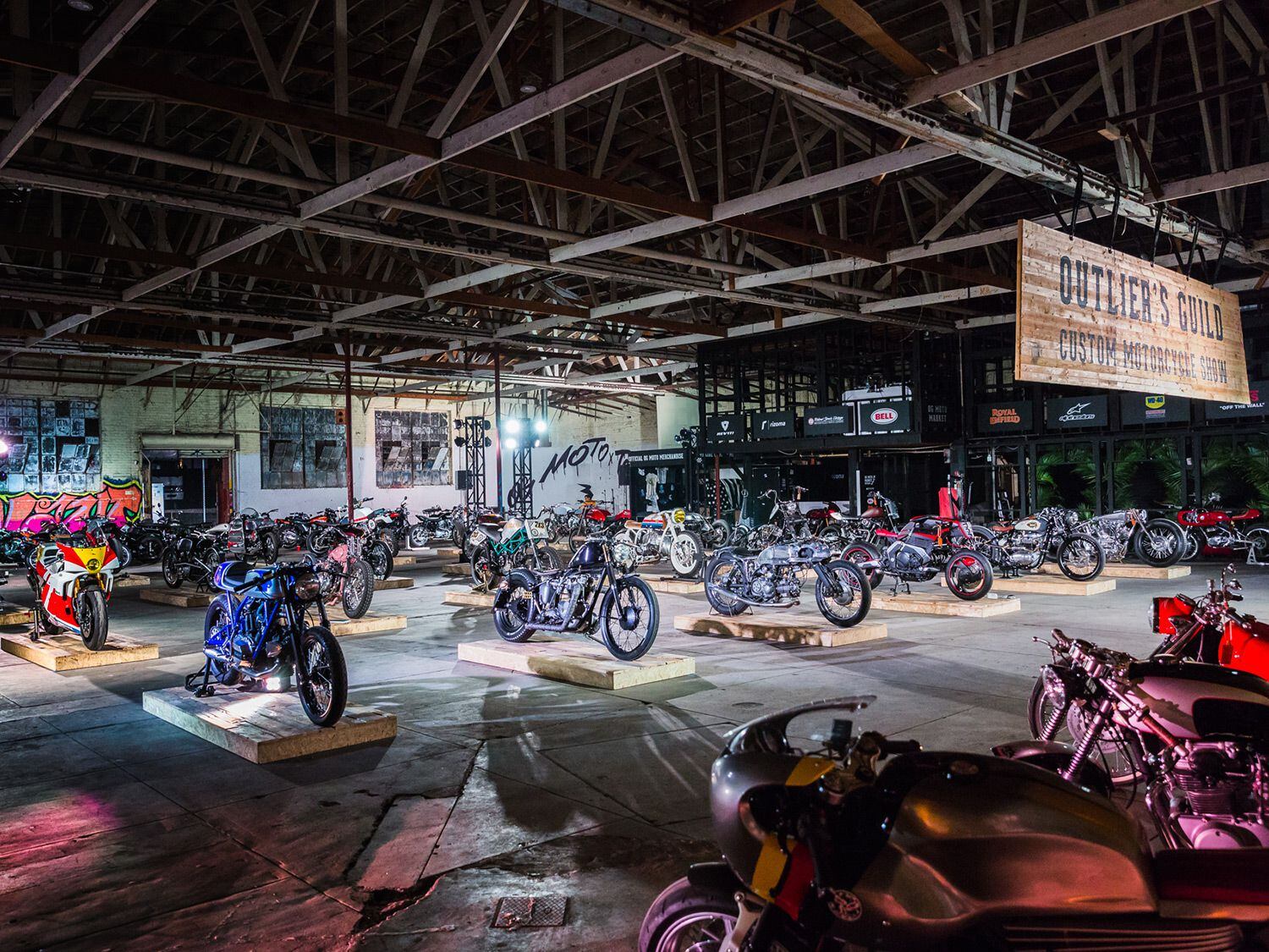 A wild assortment of customs, cafés, brats, classics—see it all under one roof.