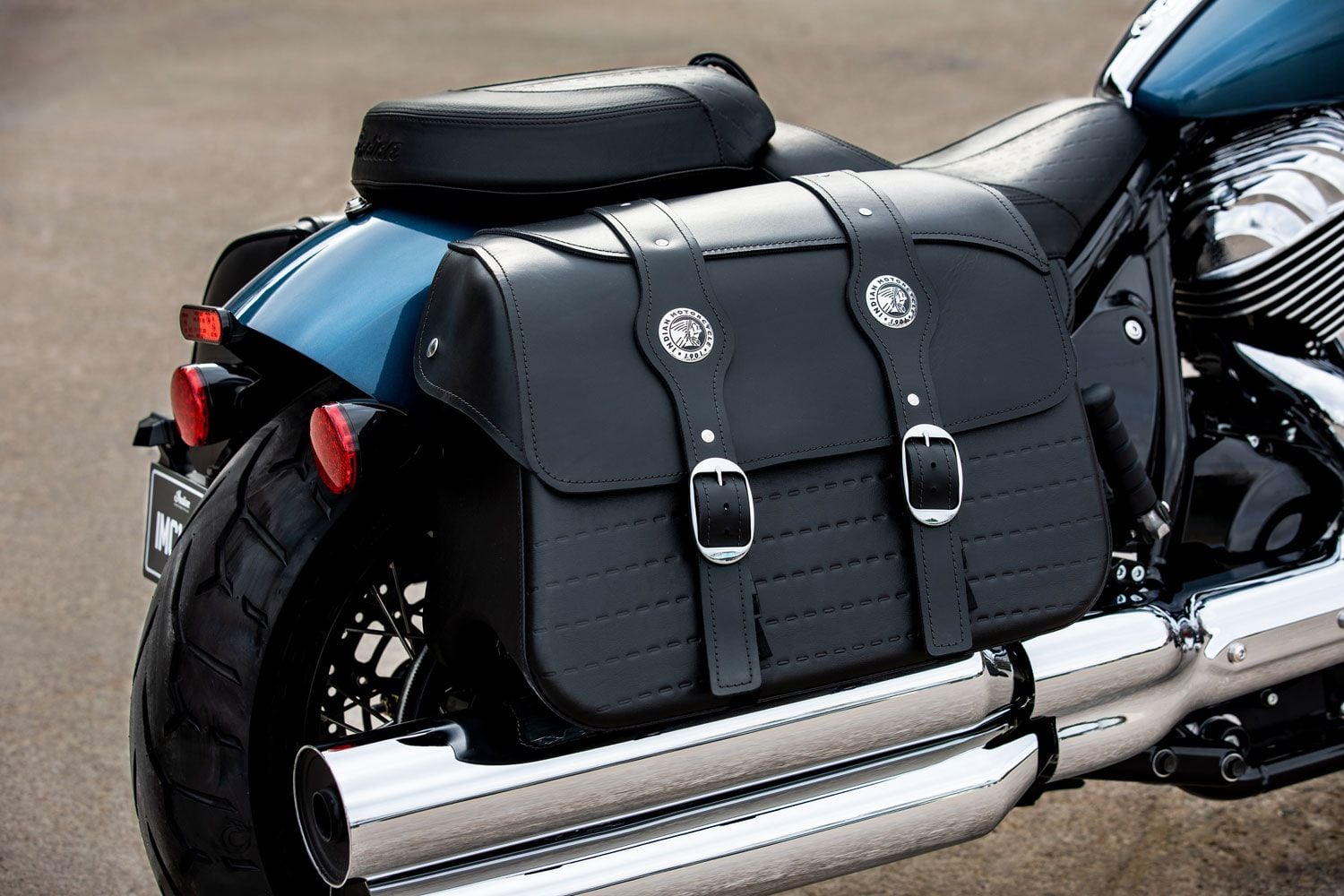 The Super Chief comes with leather saddlebags standard, but Indian has rolled out more aftermarket cargo options as well.