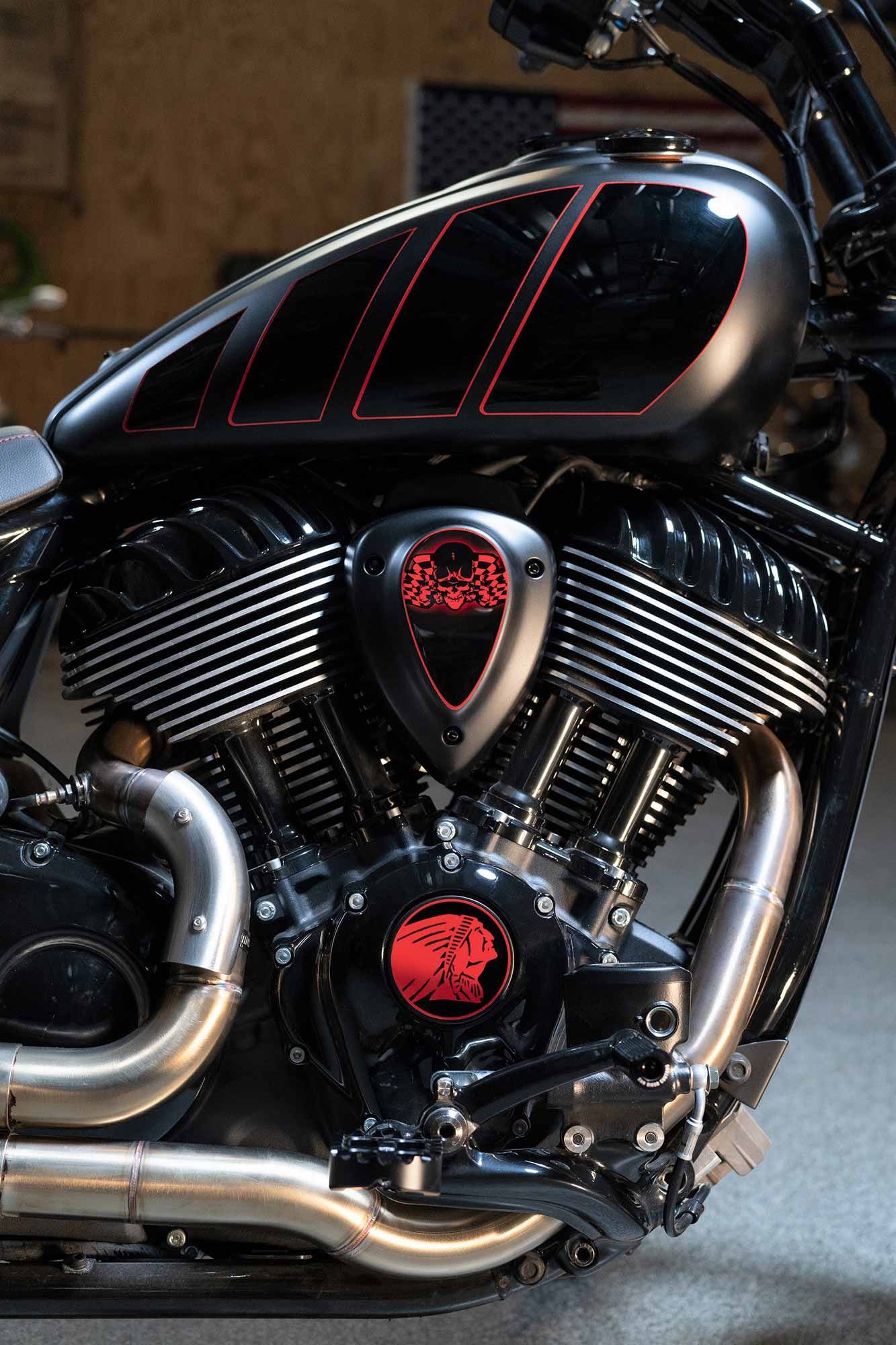Hart enlisted longtime collaborators Airtrix for the subdued satin gloss livery with red accents.