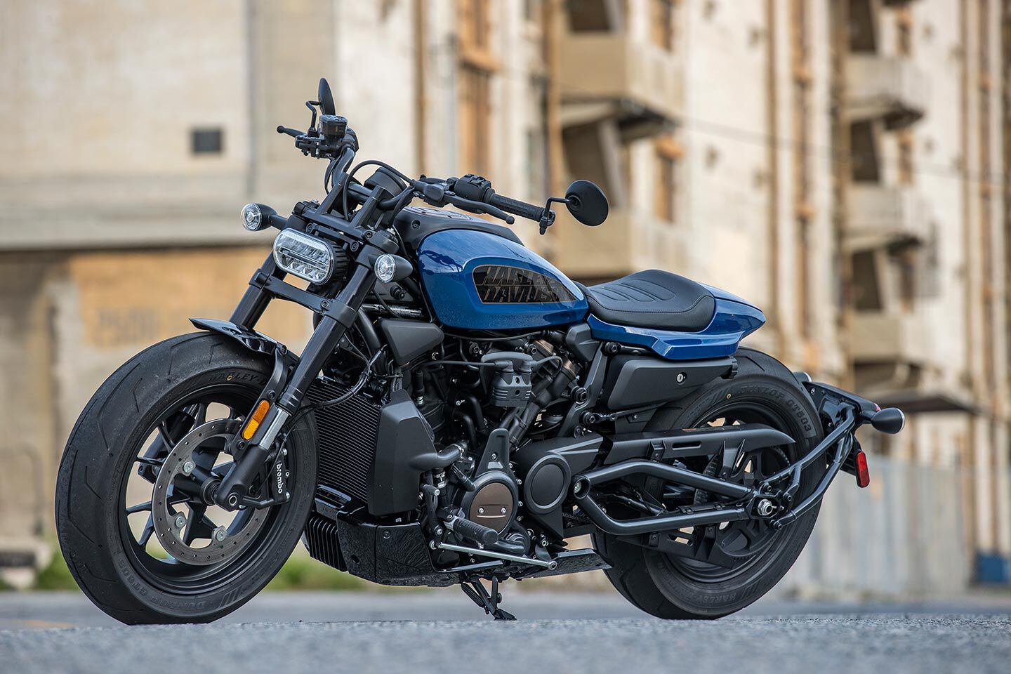 Harley-Davidson took a unique approach to the Sportster S design. There are design elements from the bobber world but also design cues from the XR-750 flat-tracker. Just look at that tail and solo seat.