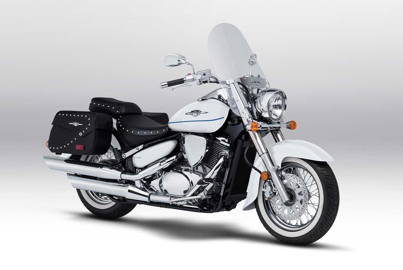 Whitewalls, studs, and all, the touring-friendly C50T is still listed  on Suzuki’s website as a 2023 model.