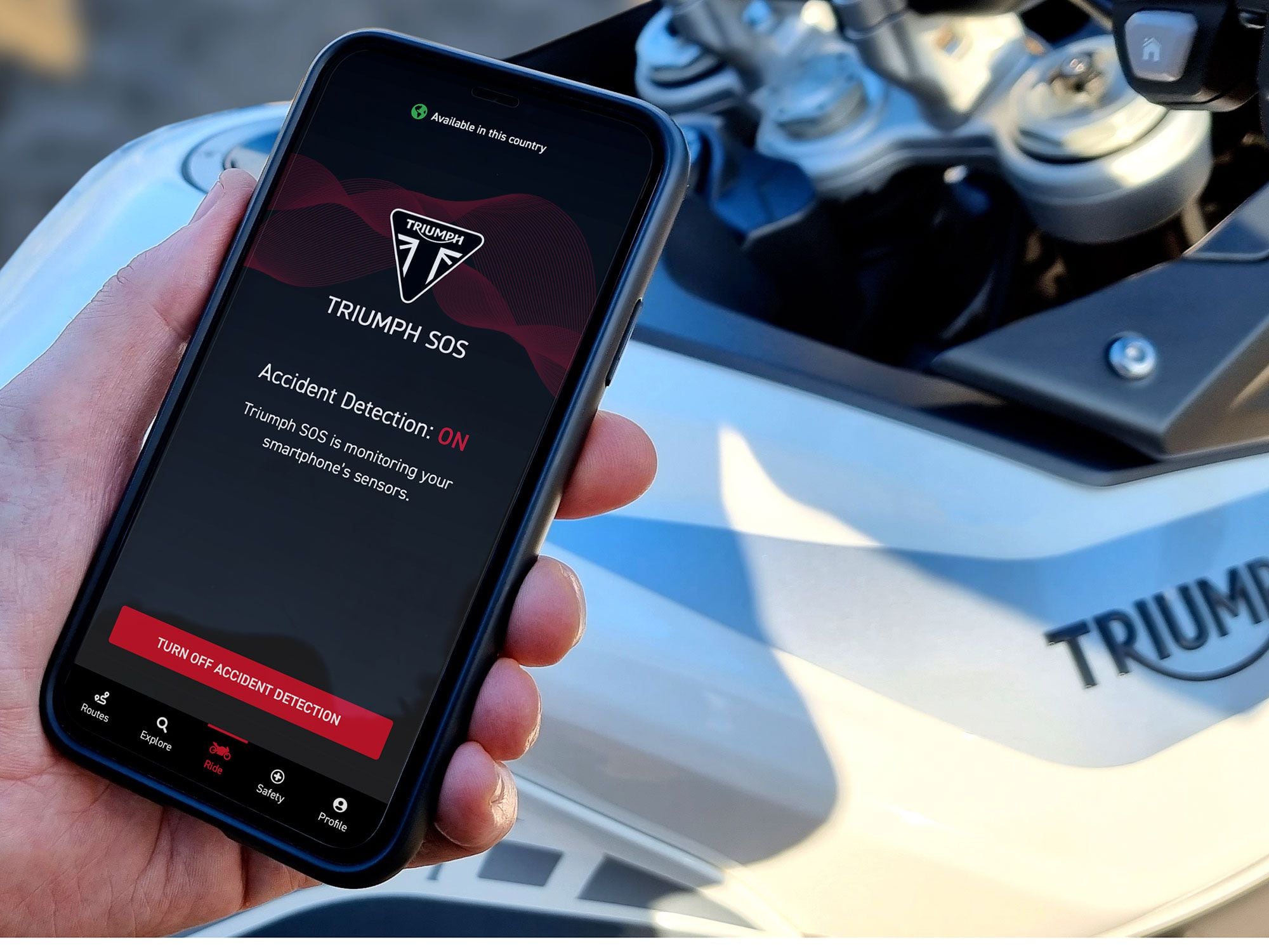 Triumph SOS uses your smartphone to detect an accident and notify emergency responders. It’s out now for iOS and Android users.