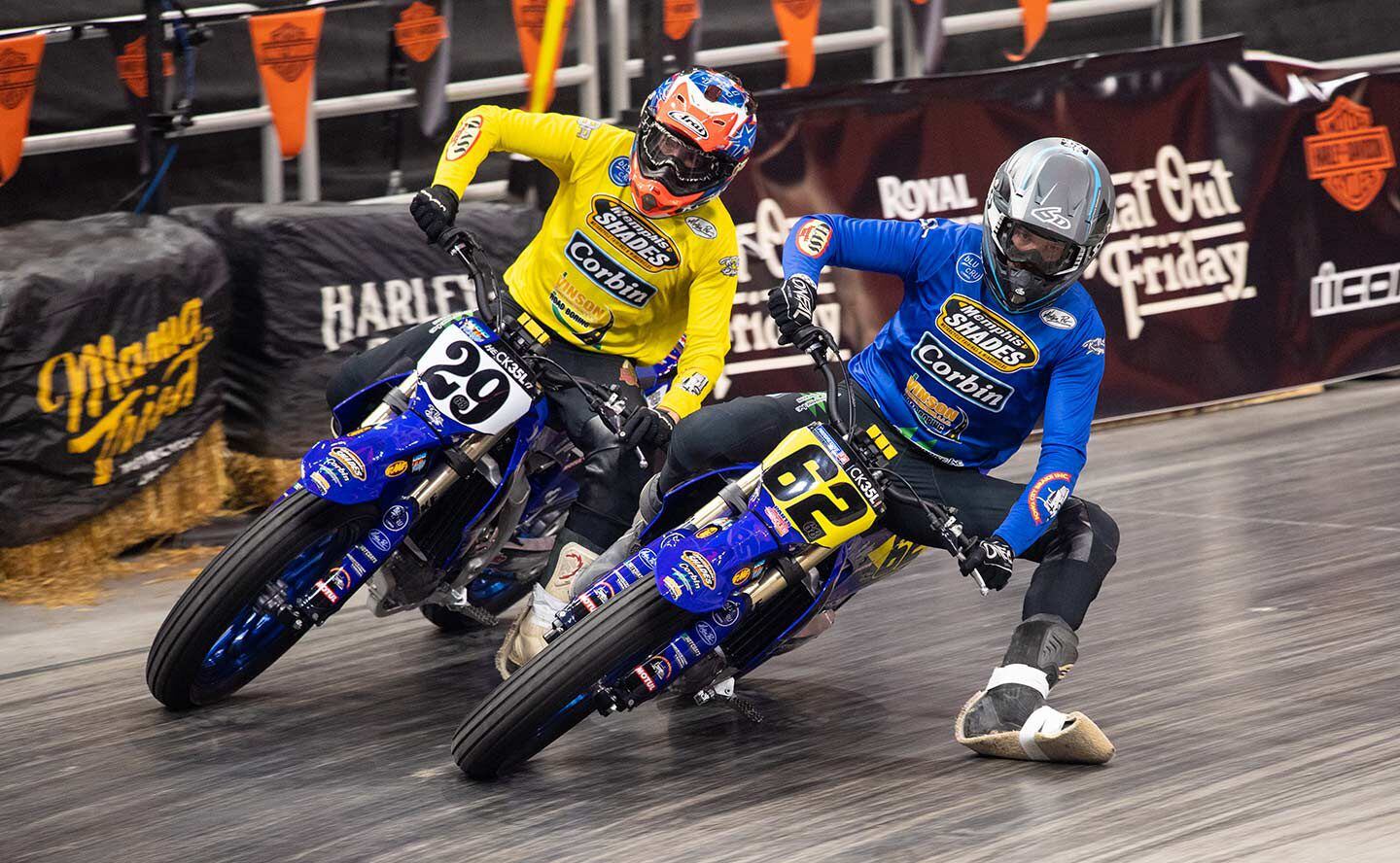 Nicholas Henderson and Daniel Bromley get low and fast in the AA Pro class.