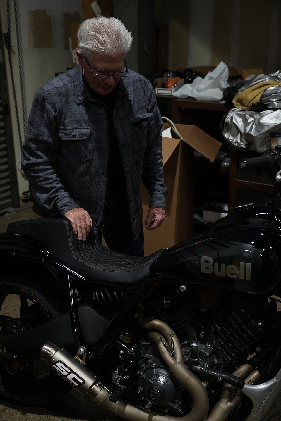 Roland’s father, Mr. Perry Sands (now retired from Performance Machine), takes a look at the Super Cruiser.