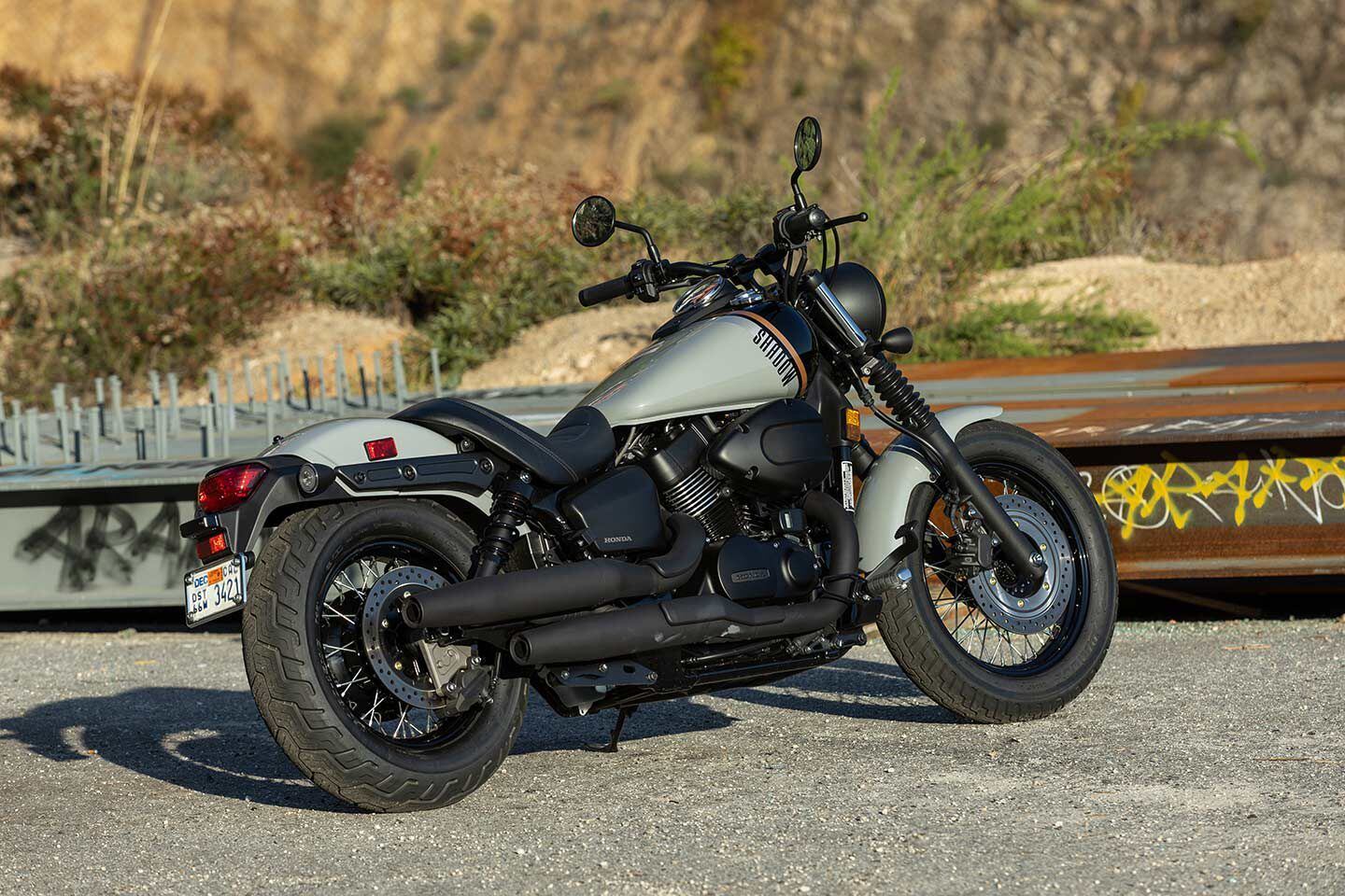 The 2024 Honda Shadow Phantom in Deep Pearl Gray.