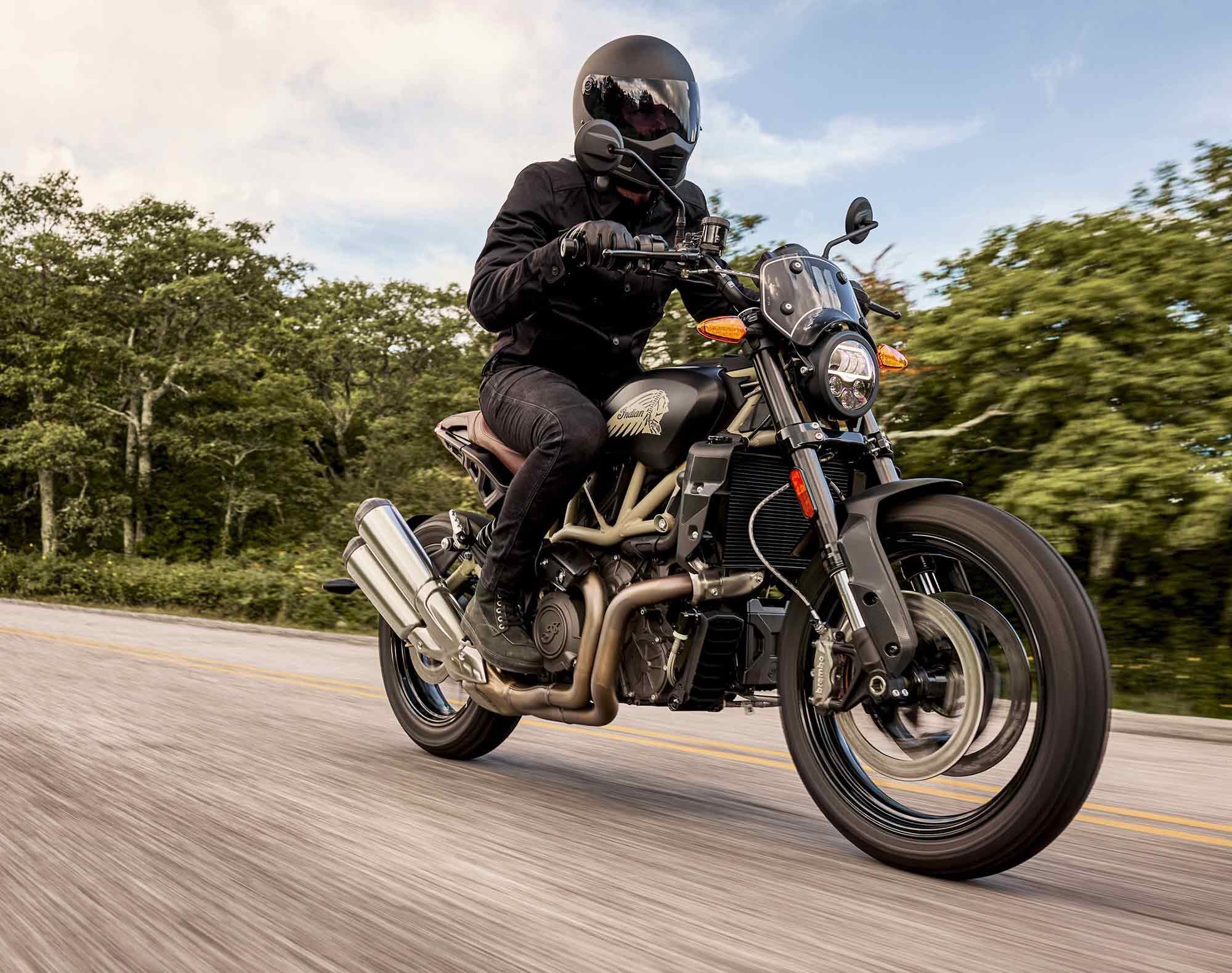 The FTR Rally keeps its scramblerlike sensibility for 2023 with a 19-inch front tire and an 18-inch rear. MSRP is $14,999.