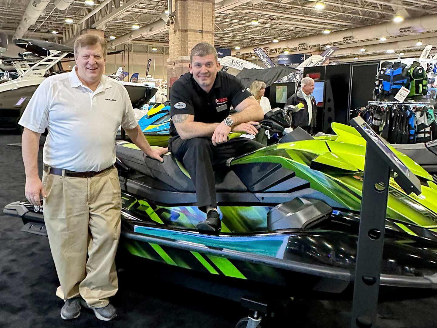 It’s not just wheeled machines at Crossroad Powersports and Eric (left) and Derek Osner show here. The dealership carries 12 brands.
