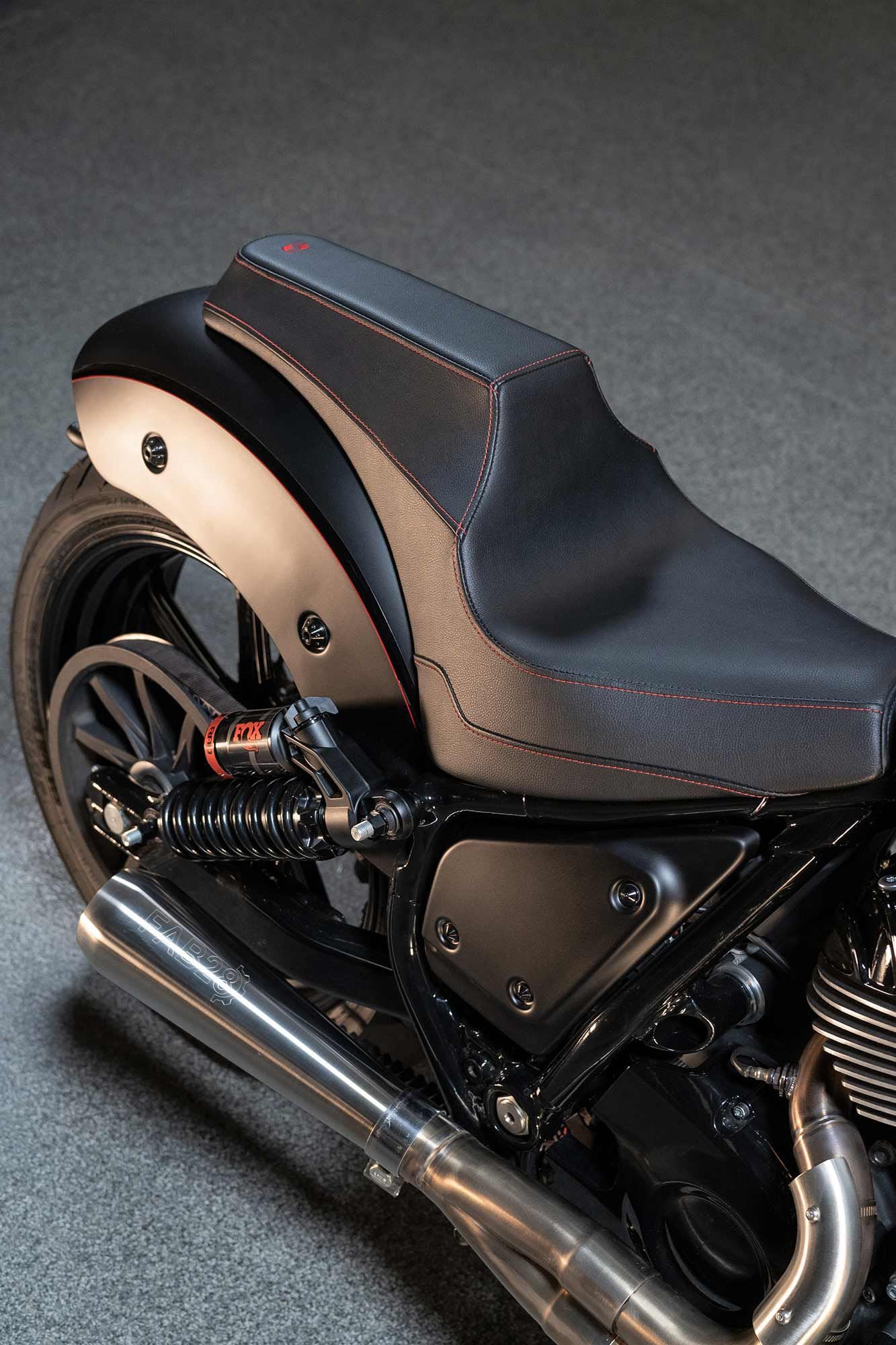 The Saddleman/Hart Luck saddle adds an aggressive shape and gives the bike a clubstyle vibe.