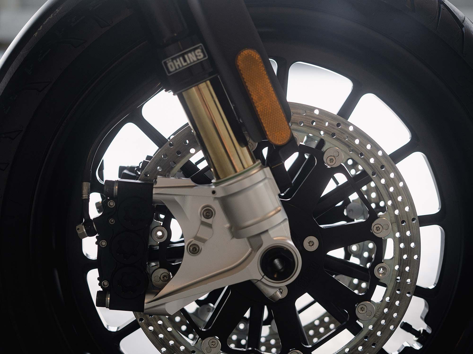 The standard bikes come with Brembo brakes while the limited-run Founder Edition features ISR units.