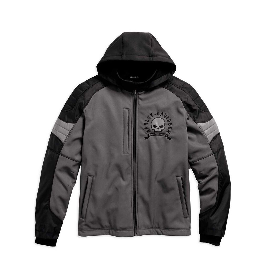 Harley-Davidson ダークグレー スウェット Harley-Davidson® Men's #1 Racer Zip-Up Relaxed Fit Hoodie