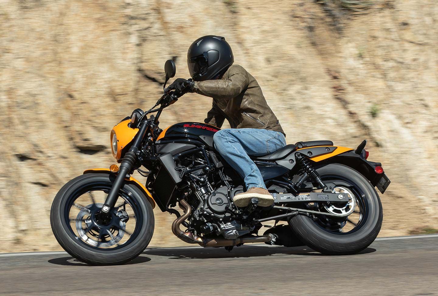 The Eliminator’s neutral riding position pays dividends in the twisties.