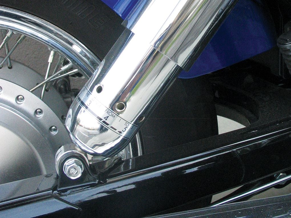 Adjusting Rear Spring Preload Motorcycle Cruiser