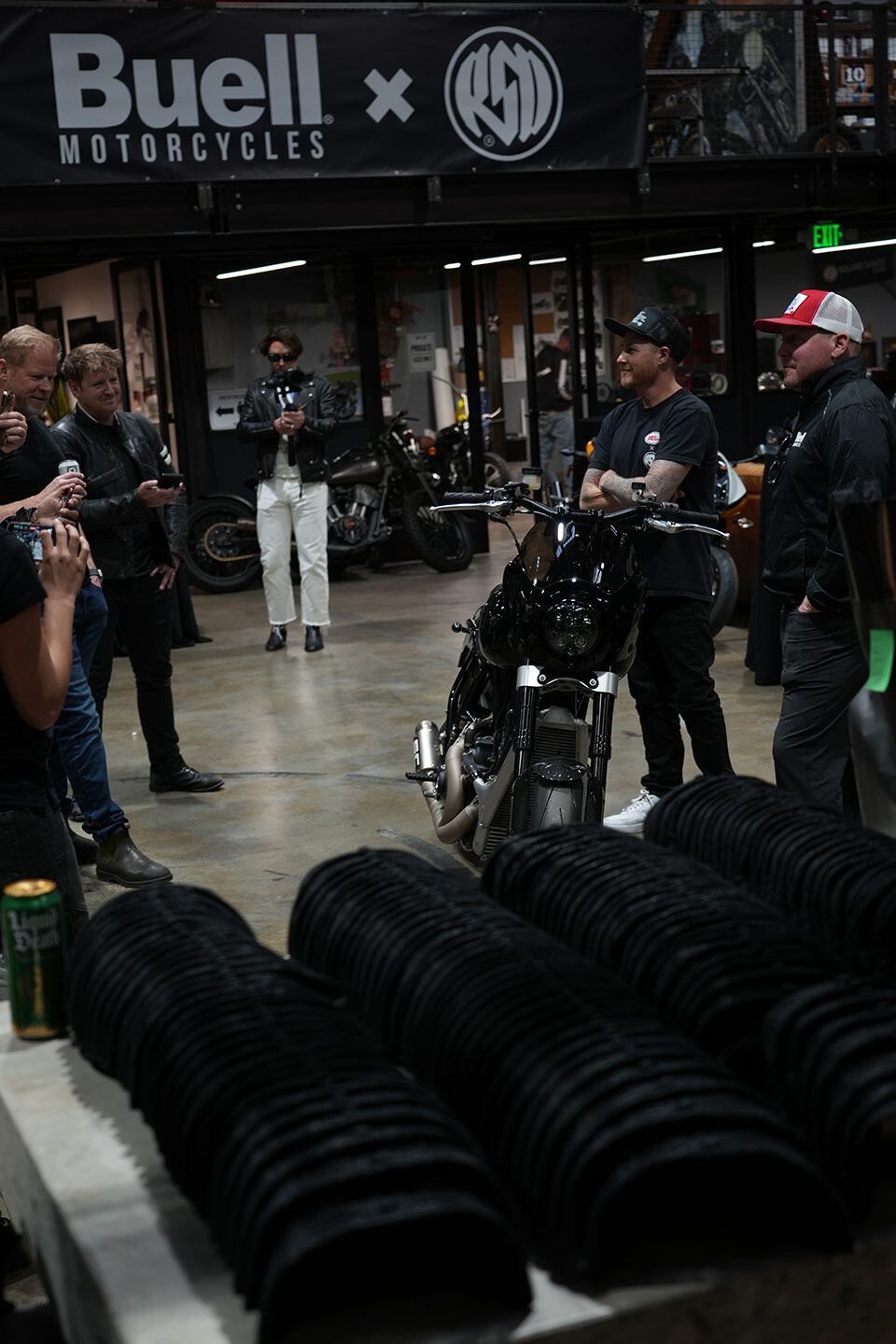 Buell Motorcycle shows off its Super Cruiser at Roland Sands Design in Long Beach, California.