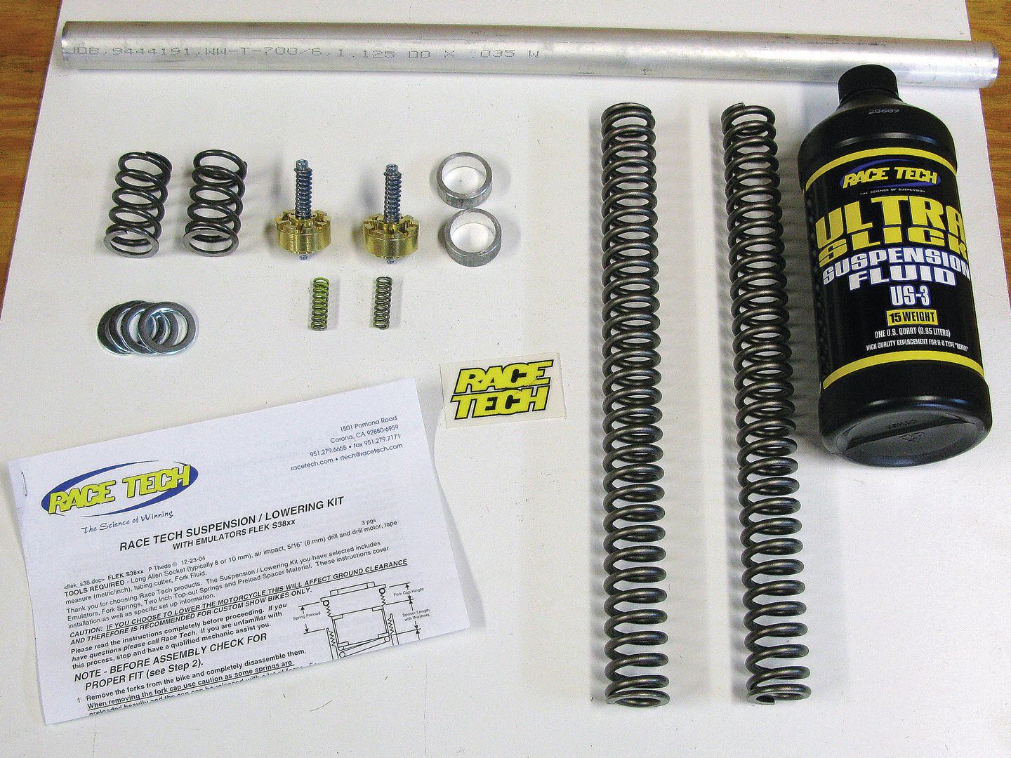 Race Tech Gold Valve Cartridge Emulator and Spring Kit