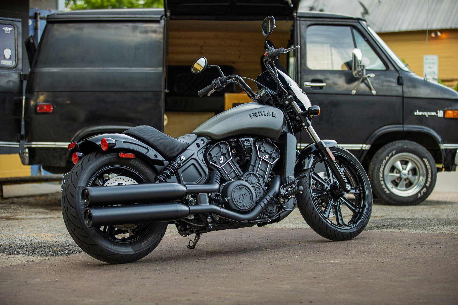 The smaller-displacement Scout Rogue Sixty is graced with the same smaller 999cc liquid-cooled V-twin found in the Scout Sixty, and is also unchanged for 2023. The base-model Rogue Sixty will hit your wallet to the tune of $11,249 in Black Metallic (add $900 for ABS), and is available in the new Bronze Pearl Metallic and Titanium Metallic Smoke, both priced at $12,649, and both include ABS.