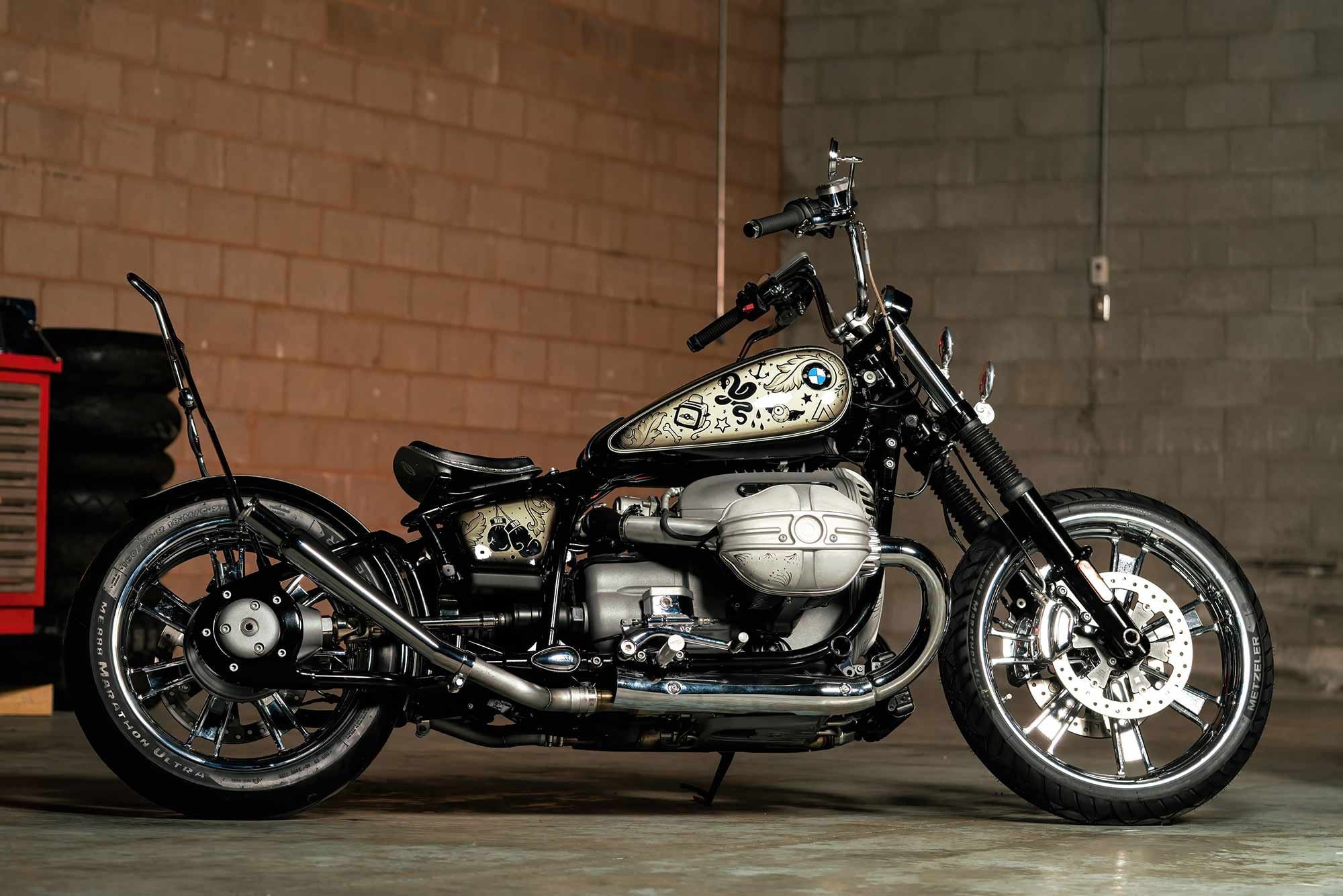 It’s officially known as the “Tattooed Chopper,” but Nick Acosta from Augment Motorworks calls his custom build “El Boxeador”—for obvious reasons.