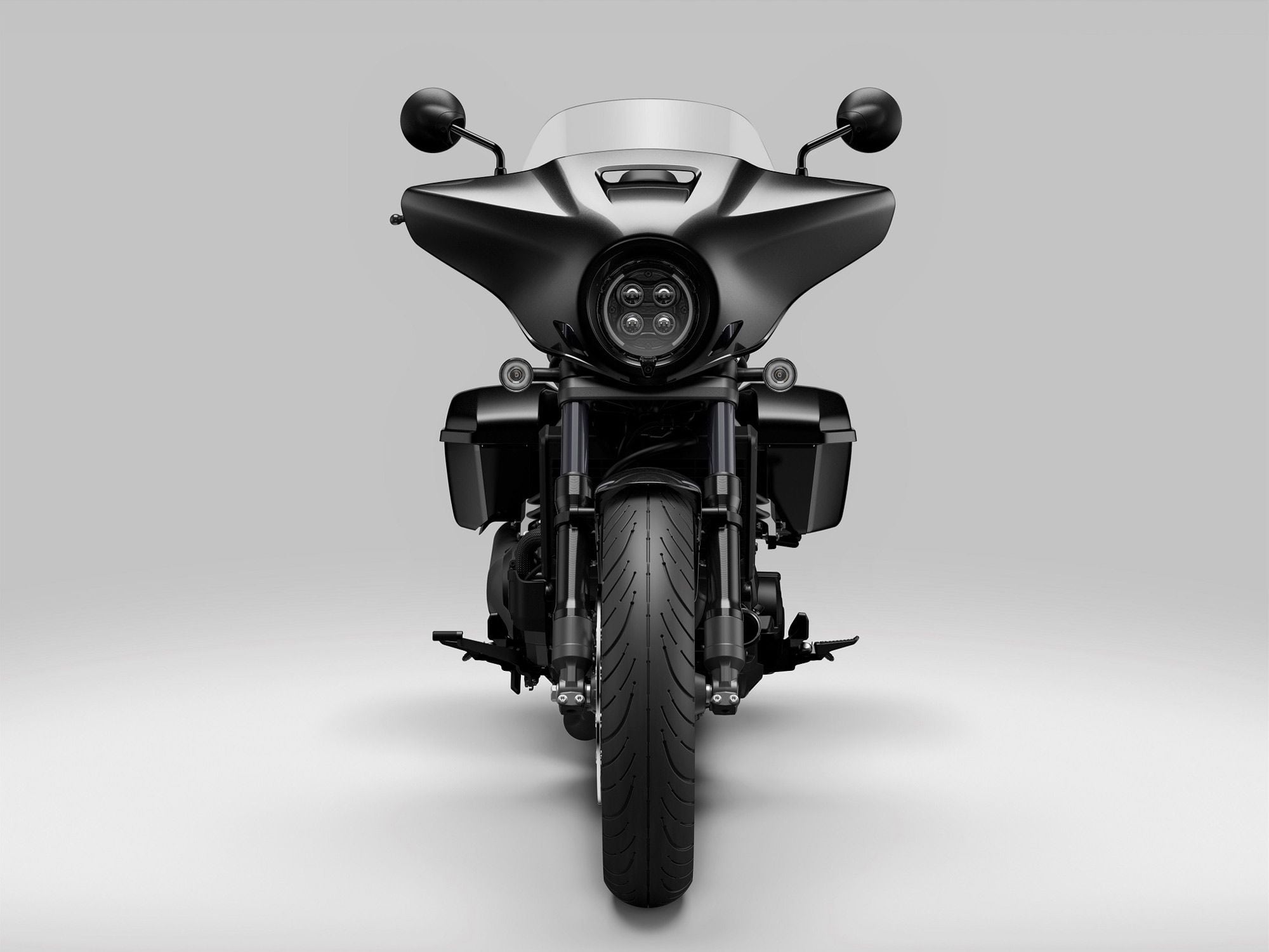 LED lighting front and rear comes standard, as does ABS and cruise control. Saddlebags are top loading and lockable.