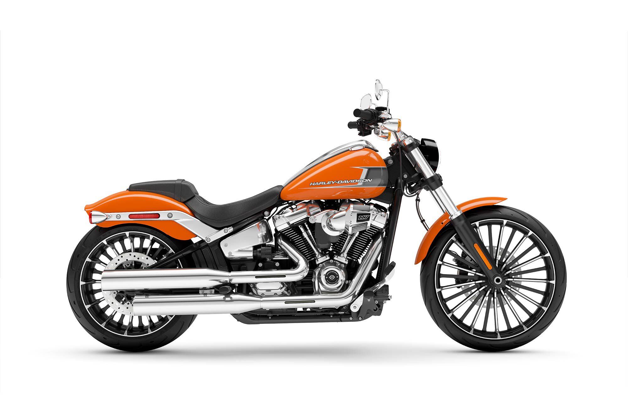 The 2023 Harley-Davidson Breakout in Baja Orange.
