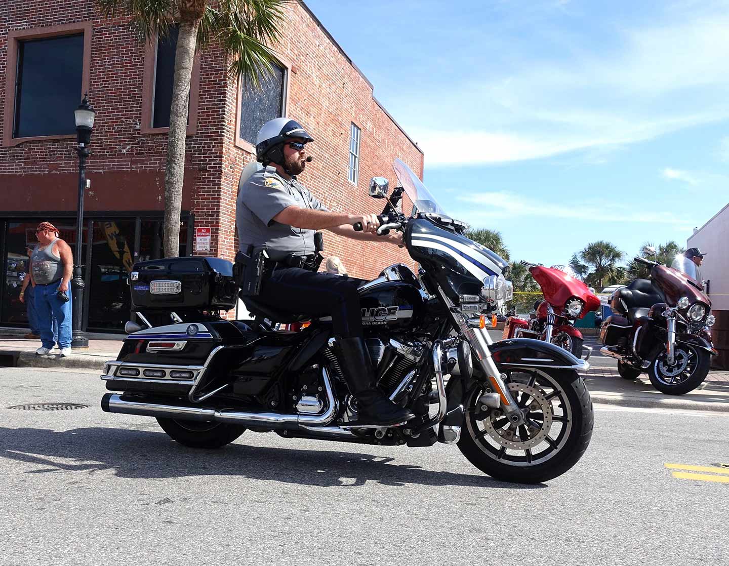 Daytona PD definitely swelled their ranks this year, with motor cops everywhere, even on Main Street.