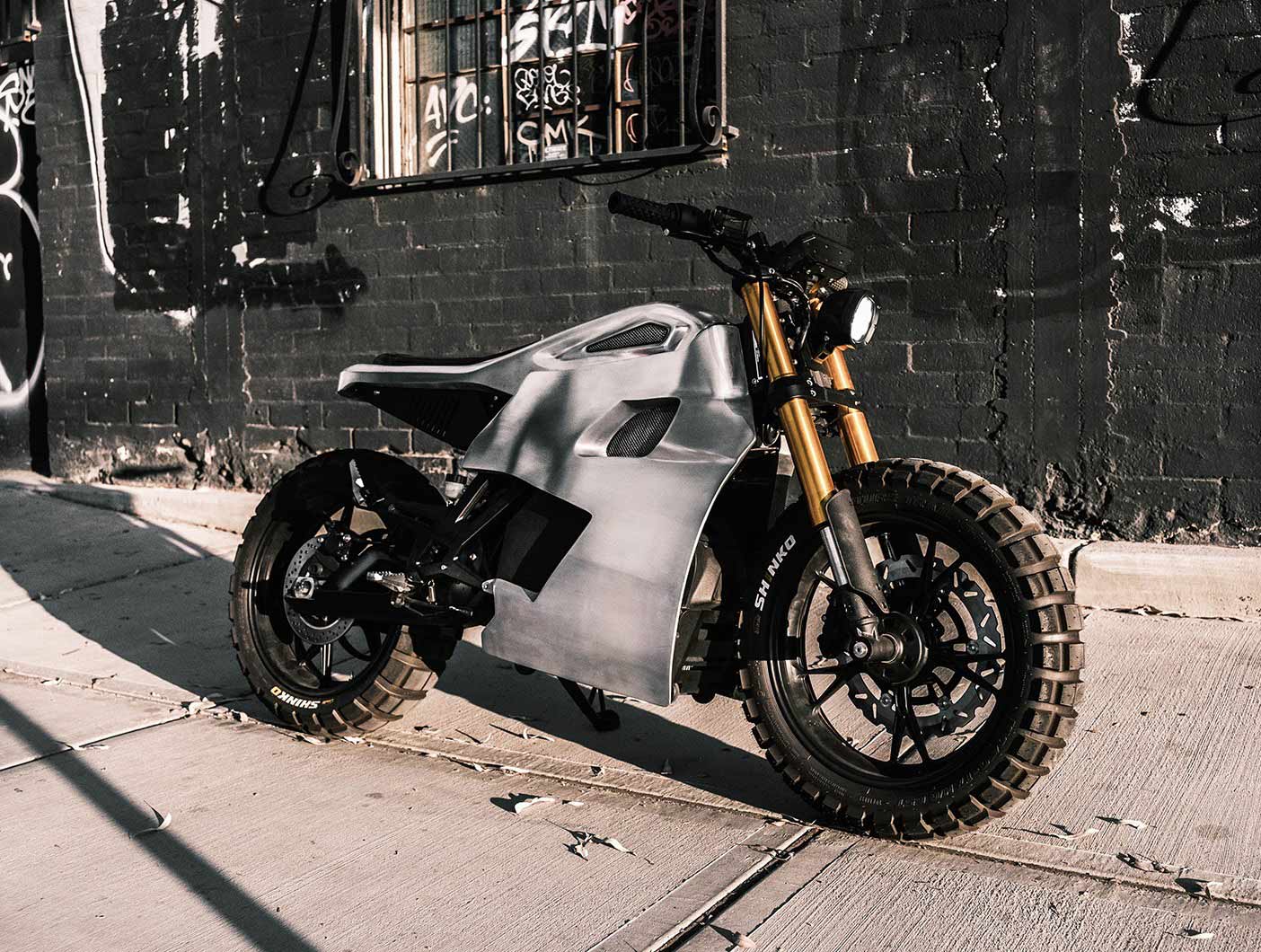 Sosa's custom cues include acres of aluminum, tracker styling, and chunky rubber. You'd never guess this was an electric.