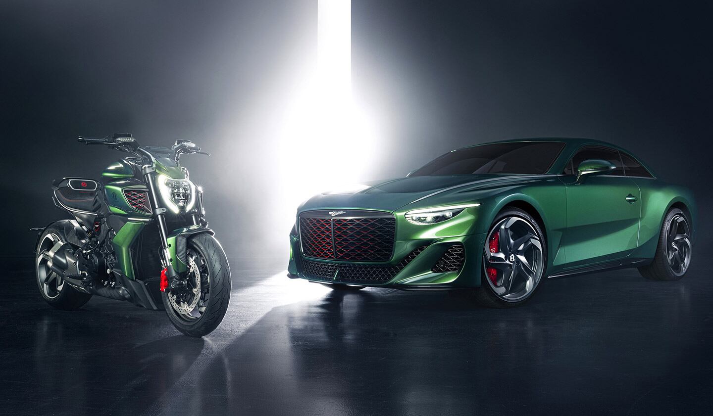 Ducati's Centro Stile in-house design group partnered up with Bentley to create this special Diavel model.