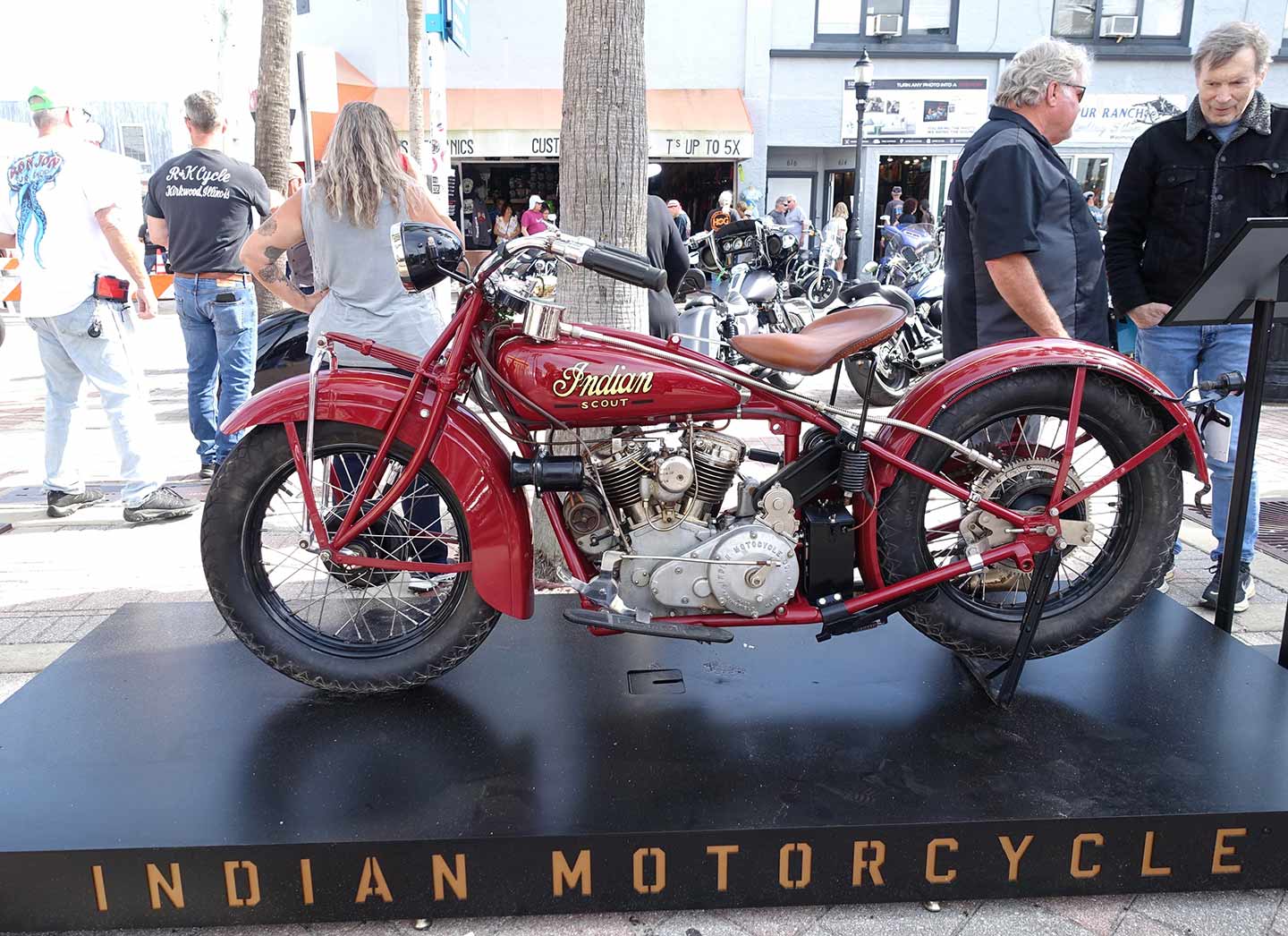Manufacturers were out in force, both at the speedway and on Main Street, showing off their latest wares and offering demo rides galore. Nope, not on this one...