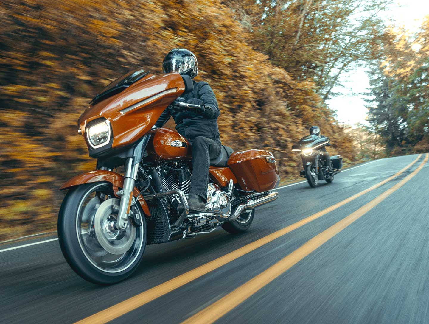 Harley has rolled out the redesigned Street Glide and Road Glide models for 2024, both getting many of the upgrades and new styling we saw on last year's CVO versions. Shown is the 2024 Street Glide.