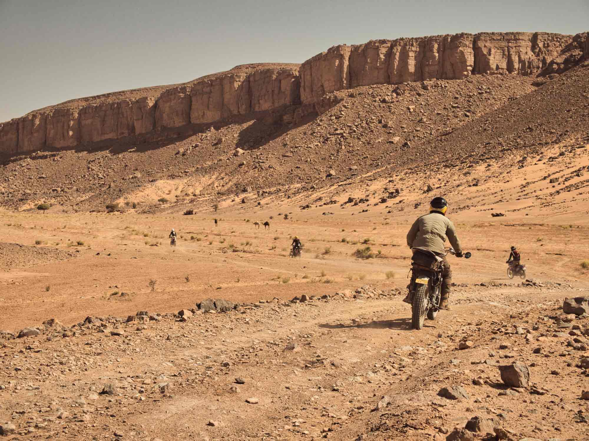 Joel pilots his Auto Fabrica-built SR500 through stage one of the Scram Africa.