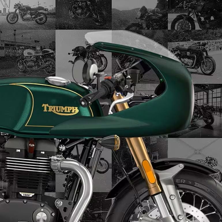 An accessory color-matched fairing is also available for the Thruxton FE.